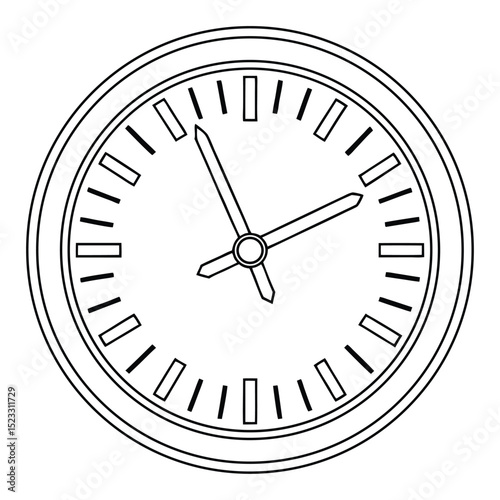 Black and white clock icon vector design for time and punctuality concepts