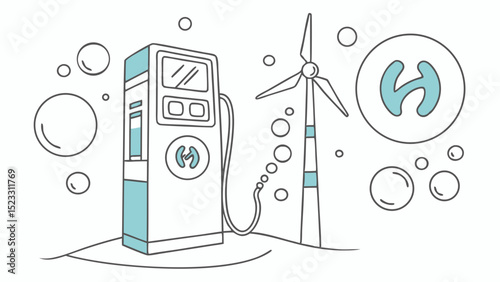 Clean Energy Station Electric Vehicle Charging and Wind Turbine