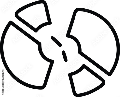 Black outline icon of a break represents a moment of rest and pause