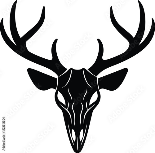 Majestic Deer Skull Silhouette