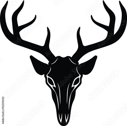 Majestic Deer Skull Silhouette