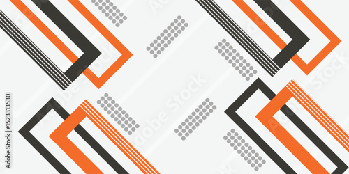 Bright black banner with a trend orange stripes
