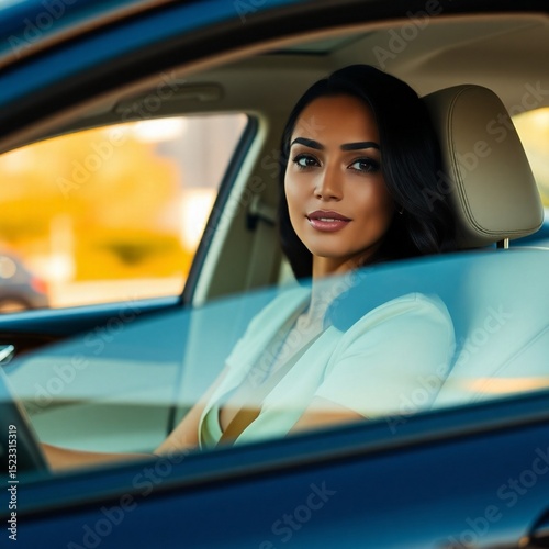 woman in car
