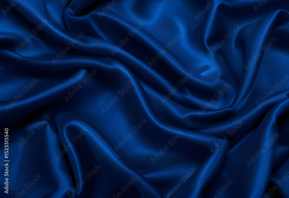Obraz premium Deep Blue Silk Fabric Rich Texture and Elegant Drape