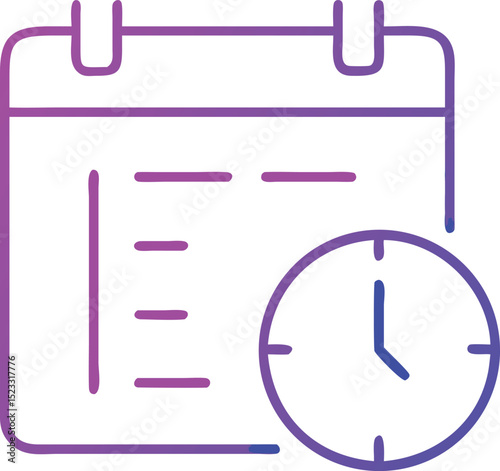 Calendar and clock icon symbolizing time planning and event scheduling