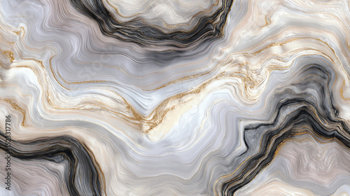 Elegant seamless marble pattern in gray and gold tones