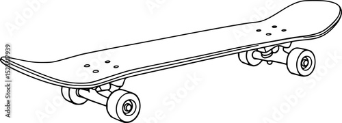 skateboard line art silhouette vector illustration
