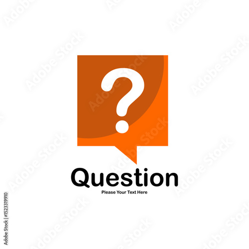 Question chat logo template illustration
