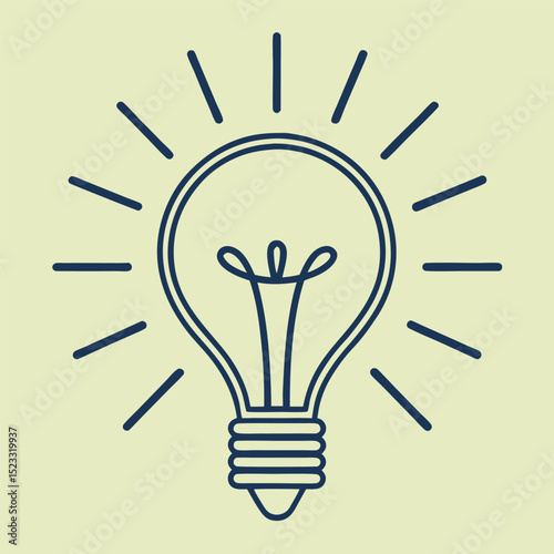 Creative light bulb icon showing ideas and innovation on a simple beige background