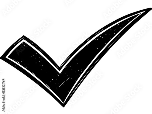 Hand Drawn Checkmark Symbol black and white hand drawn checkmark graphic with textured lines checkmark check mark tick tick mark graphic symbol icon hand drawn illustration