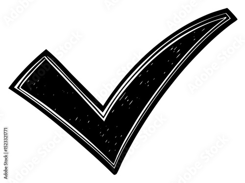 Bold Black Checkmark Symbol stylized bold black checkmark graphic with textured lines It s simple impactful symbol for approval completion checkmark check mark tick approved complete