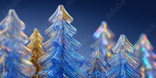 Wallpaper Mural Transparent glass trees standing upright on a snow-covered ground in a bright winter daylight setting. Torontodigital.ca