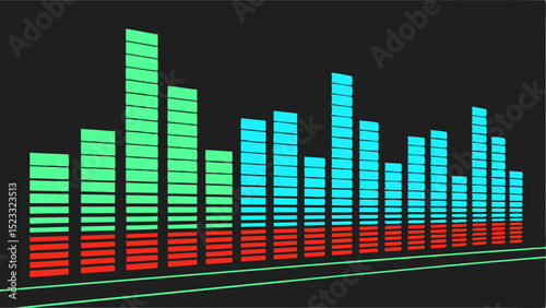 Colorful Audio Visualizer Displaying Sound Waveform on Dark Background
