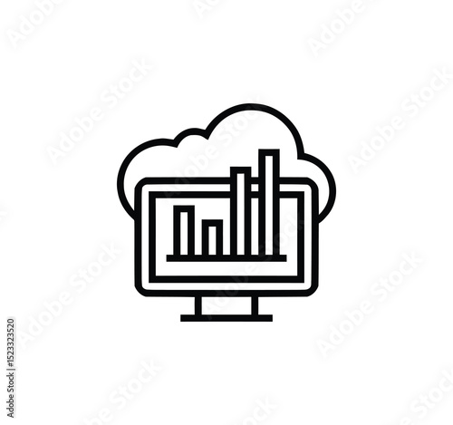 Data analytics icon set with editable stroke. Data analysis thin line icon collection. Vector illustration