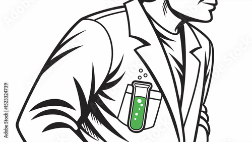 Scientists Lab Coat with Test Tube of Green Liquid