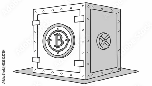 Secure Bitcoin Vault Depicting Cryptocurrency Storage and Protection