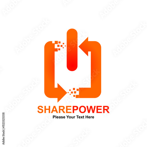 Share power logo template illustration