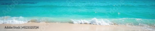 Serene turquoise water gently laps a tranquil shoreline, creating a peaceful and calming atmosphere Perfect for meditation, relaxation, and spa themes , shoreline, background