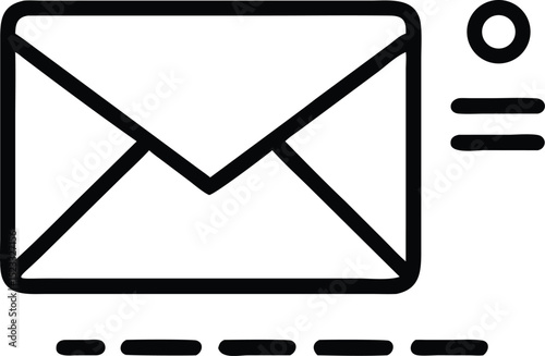 Modern email outline icon vector graphic illustrating digital communication concept