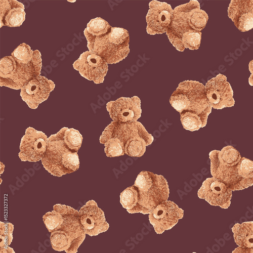 Seamless Teddy Bears Pattern 13 June 2025