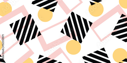 Seamless abstract geometric pattern on white. Vector Illustration.