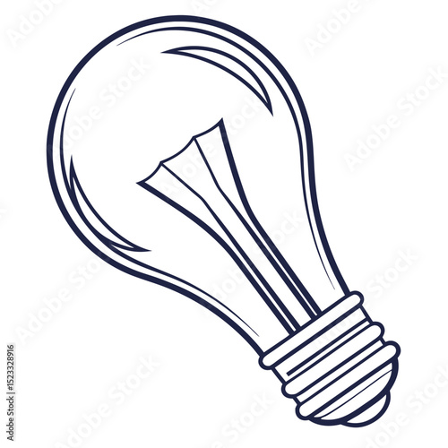 Outlined modern lightbulb illustration depicting ideas and innovative thinking concepts