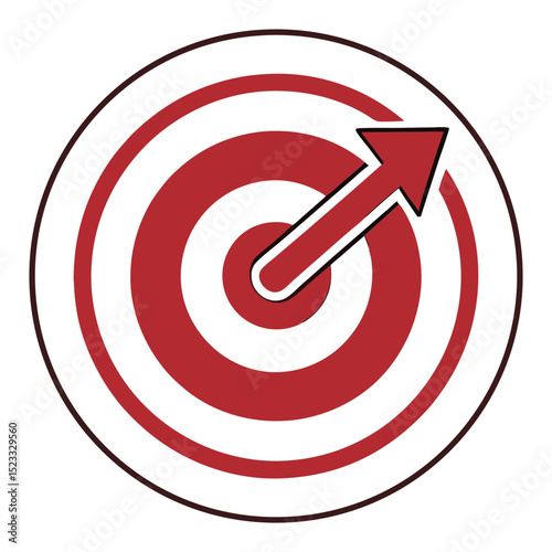 Free Download Reaching goals a red target with an arrow aiming straight for the bullseye - GFXLoad