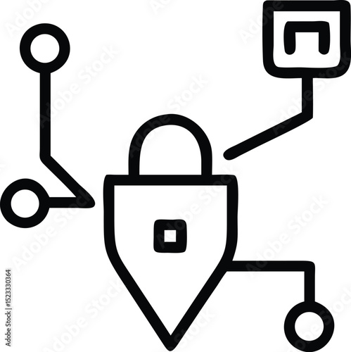 Secure virtual private network icon depicting a tunnel connection design