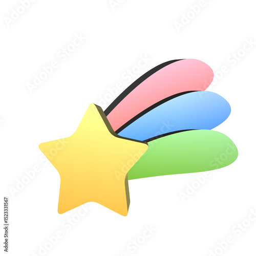 3d shooting star