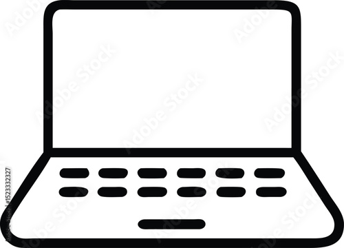 Simple black outline icon of a laptop design for web and digital projects