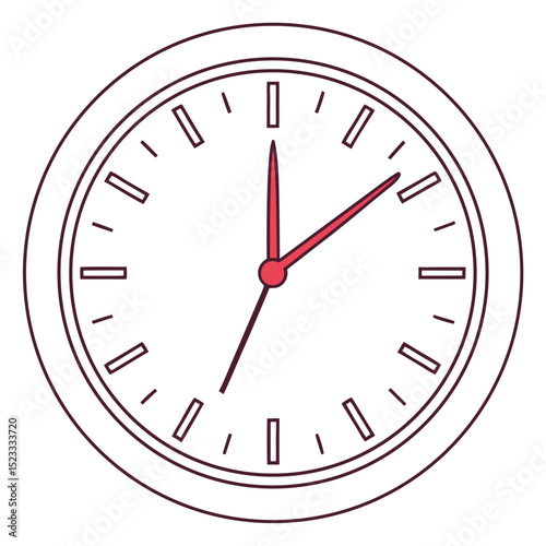 Simple isolated clock illustration indicating time management and deadlines