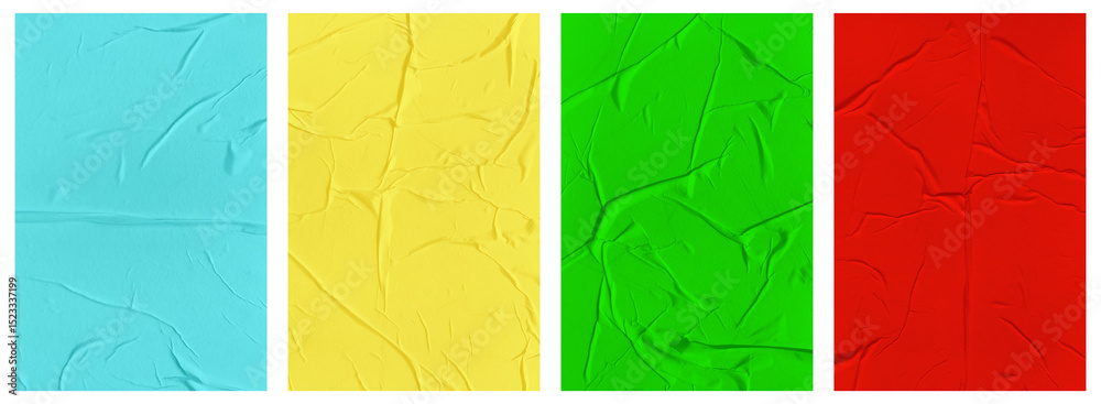 Set of wrinkled paper templates. wet blank paper for poster and text Set of wrinkled paper templates. wet blank paper for poster and text