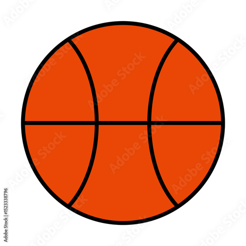 Basketball Sport Ball Icon for Game, Team, and Athletic Activity - Modern Flat Vector Design for Sports, Fitness, and Leisure