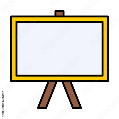 Blank Whiteboard Stand Icon Vector Presentation Business Education School Outline Filled Flat Design Symbol Isolated