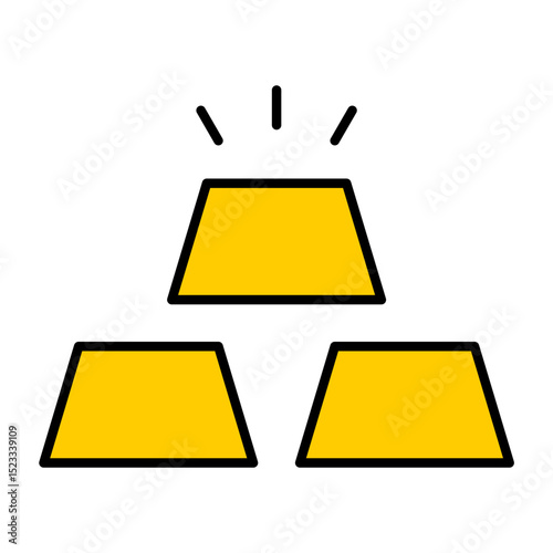 Gold Bars Stack Money Wealth Financial Savings Investment Icon Vector Business Outline Filled Flat Design Symbol Isolated