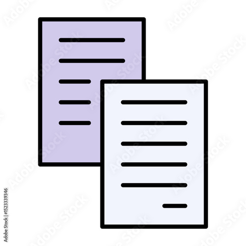 Multiple Documents Paper Files Icon Vector Business Office Records Outline Line Design Symbol Data Management isolated
