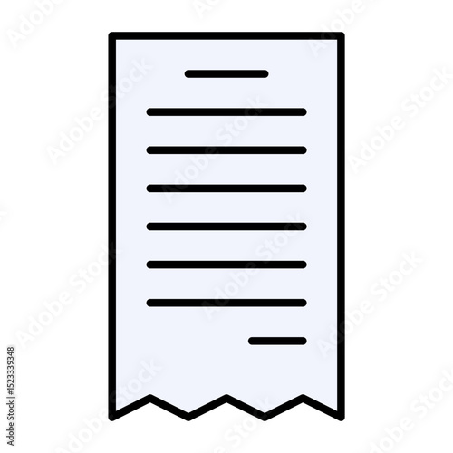 Receipt Bill Paper Document Icon Vector Shopping Invoice Financial Transaction Outline Line Design Symbol Isolated Purchase