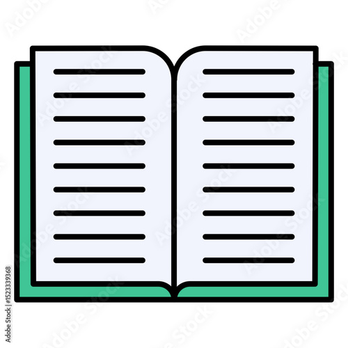 Open Book Education Library Reading Outline Icon Vector Learning Knowledge Literature Storybook School Study Symbol Simple Minimal Editable Stroke Isolated