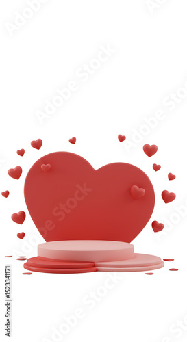 3d Heart Background With Tr...