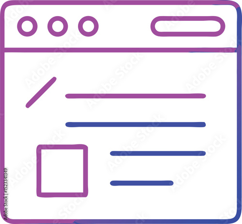 Website interface icon with abstract gradient outline suitable for design projects