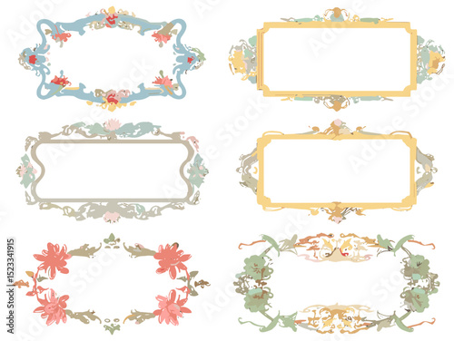 Asian Ornamental Frame Set – Traditional Decorative Label and Border Vector Collection