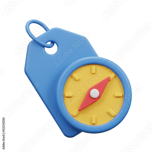 3D Illustration of Compass ...