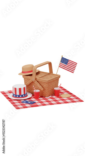 3d Illustration of Picnic B...