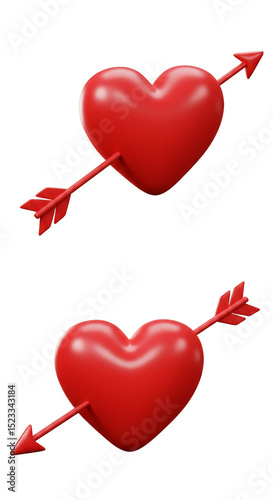 3D Illustration of Two Red ...