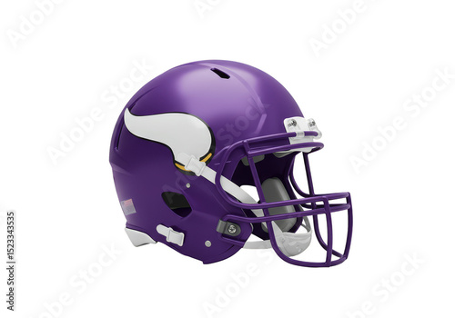 Illustration of Purple Football Helmet Sports Protective Headgear Isolated