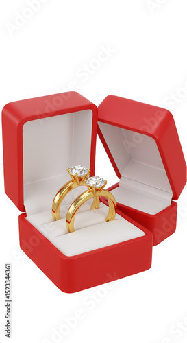 3D Render Gold Wedding Ring...