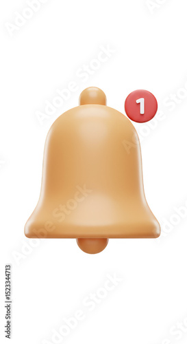 3D Render Notification Bell...