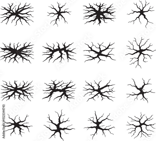 Crack & Fissure Line Art Vector Set