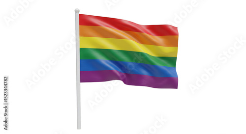 3d Render of a Waving Rainb...