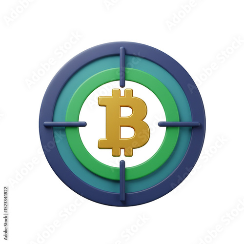 3D Render of Bitcoin Logo o...